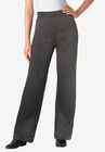 Wide Leg Ponte Knit Pant, HEATHER CHARCOAL, hi-res image number null