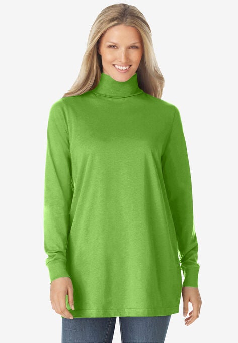 Perfect Long-Sleeve Turtleneck Tee, KIWI, hi-res image number null