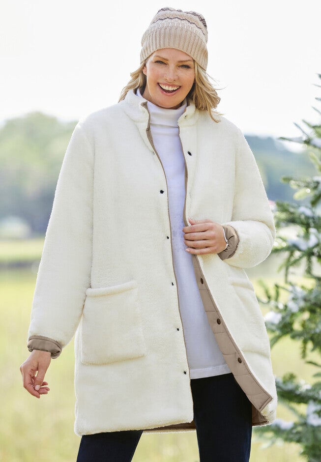 Reversible Puffer and Fleece Coat, , alternate image number 1