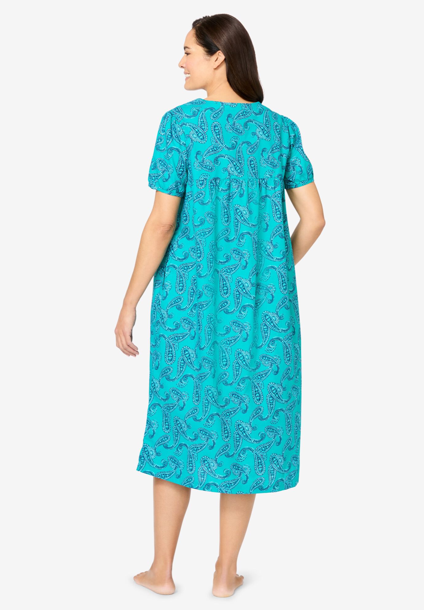 Short Print Shirred Lounger, WATERFALL PAISLEY, on-hover image number 1