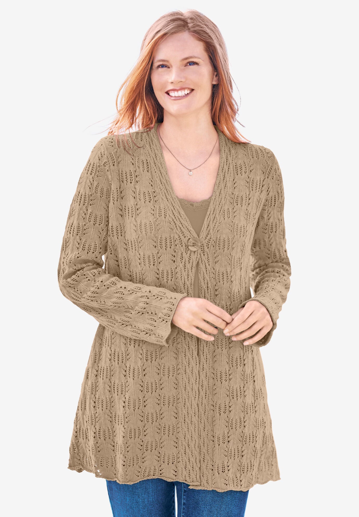 women's plus size white cardigan