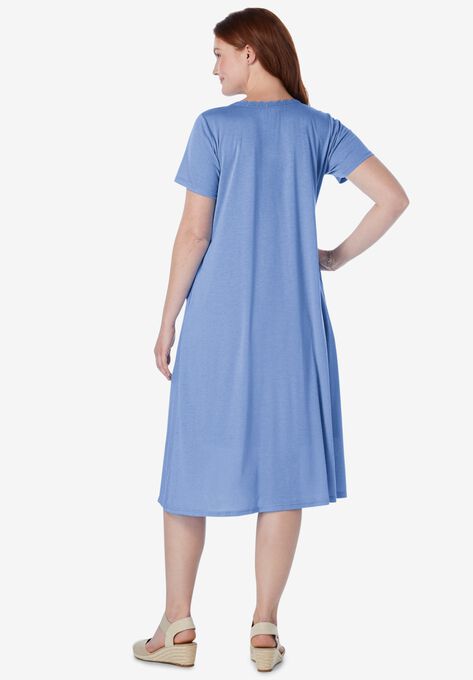 EMBROIDERED Lace BIB KNIT DRESS, , on-hover image number null