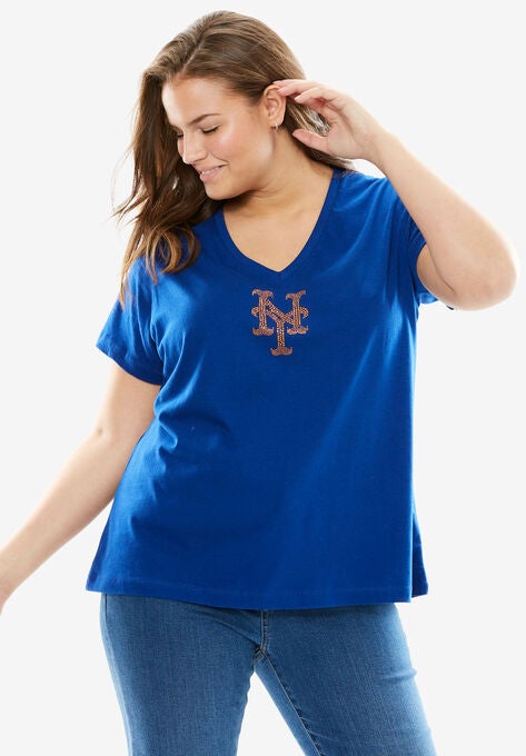 MLB® V-neck cotton tee , METS, hi-res image number null
