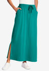 Sport Knit Side-Slit Skirt, WATERFALL, hi-res image number null