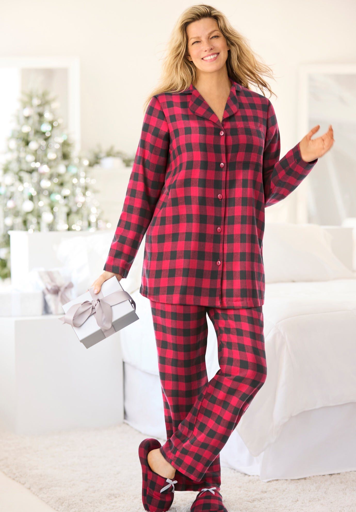 Classic Flannel Pajama Set, RED BUFFALO, hi-res image number 0