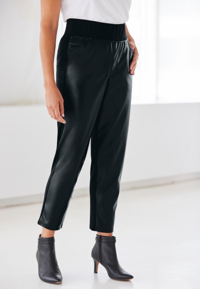 Leather Look Ponte Pant, , alternate image number 2