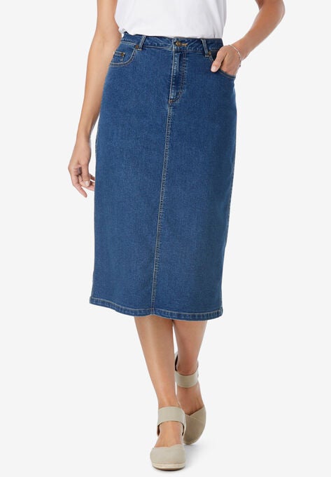 Stretch Jean Skirt, , hi-res image number null