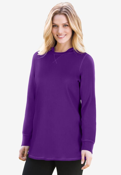 Knit Thermal Hoodie., RADIANT PURPLE, hi-res image number null