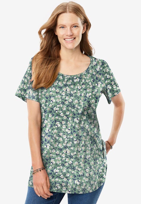 Perfect Short-Sleeve Scoopneck Tee, , alternate image number null