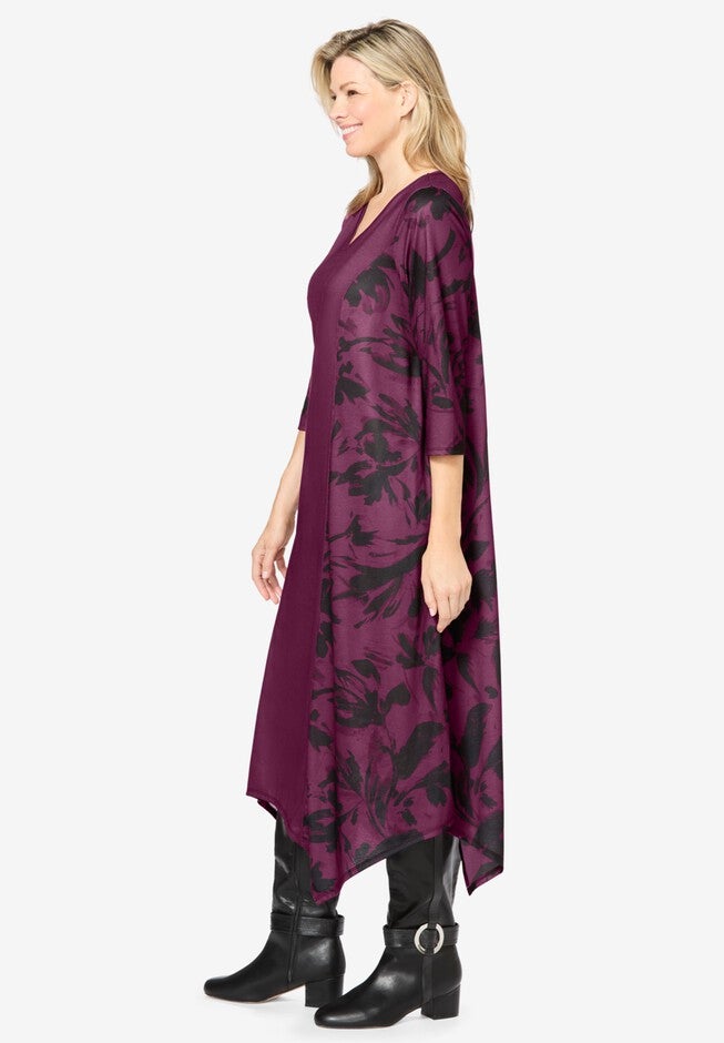 Mixed Media Hanky Hem Dress, , alternate image number null