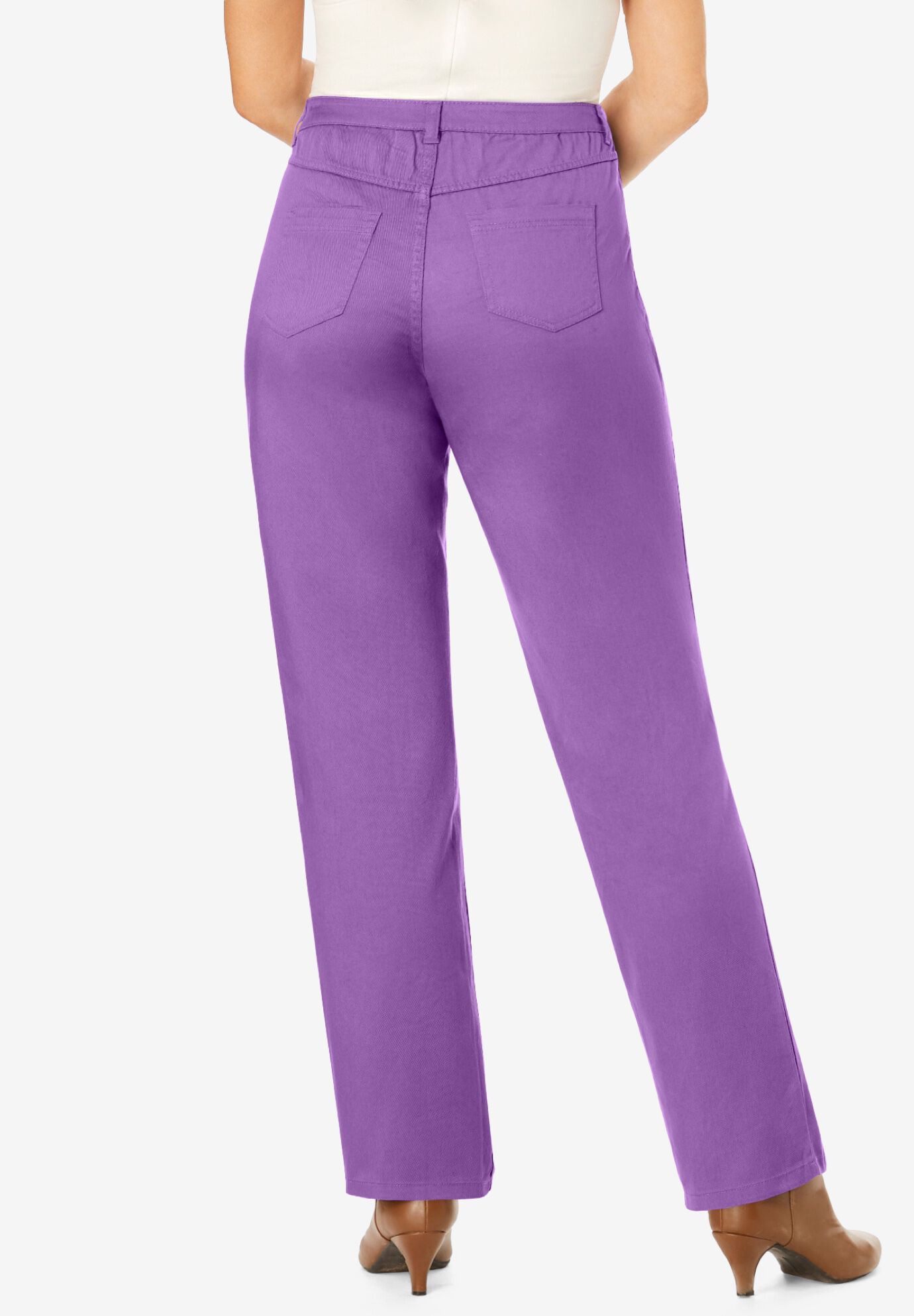 Perfect Relaxed All-Cotton Denim Five-Pocket Jeans, PRETTY VIOLET, on-hover image number 1
