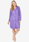 Knit Sleep Shirt , PLUM BURST HOLIDAY SNOW, hi-res image number null