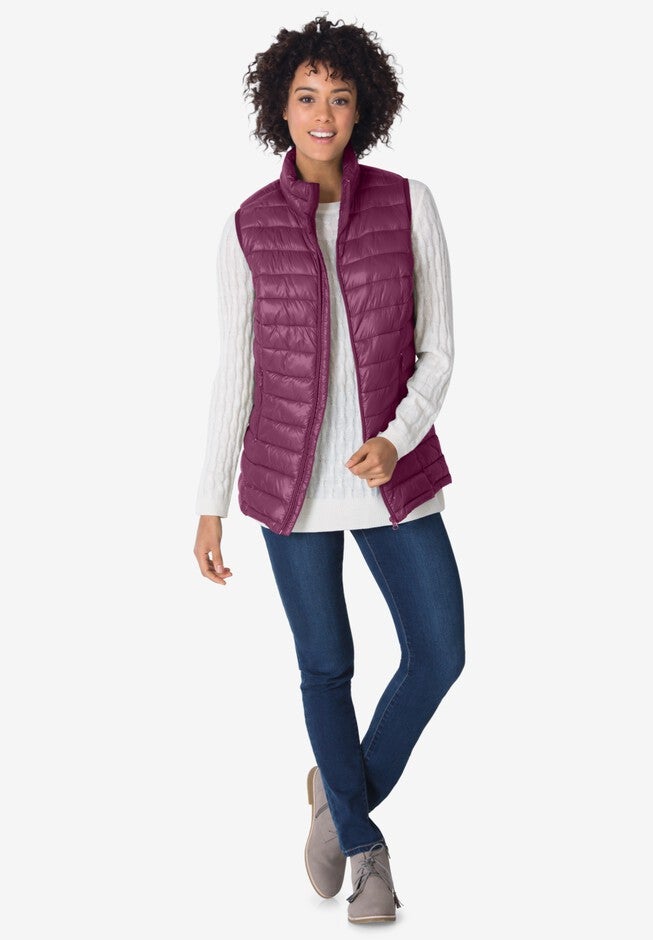 Packable Puffer Vest, , alternate image number 1
