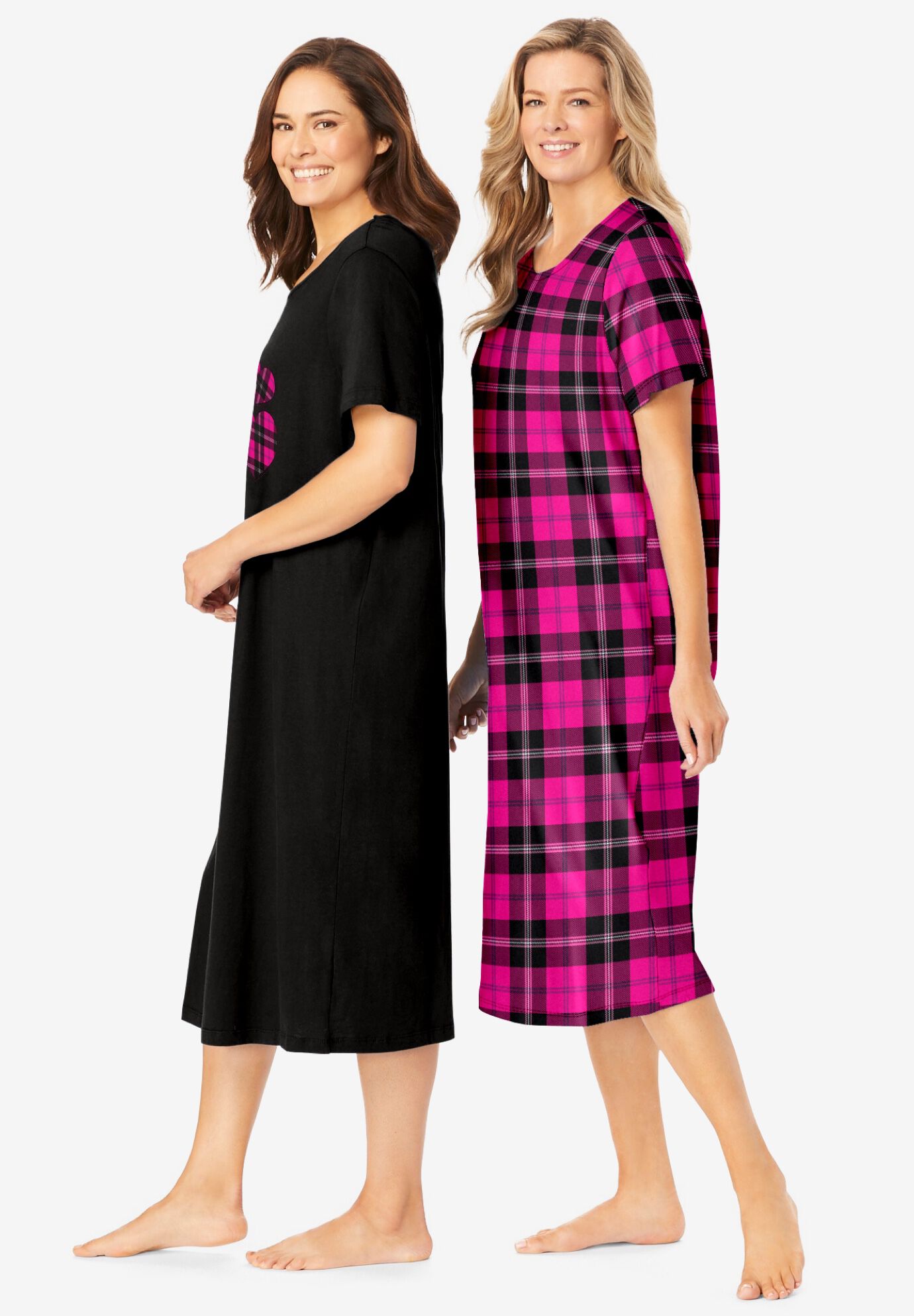 2-Pack Long Sleepshirts, BLACK HEARTS, alternate image number 2