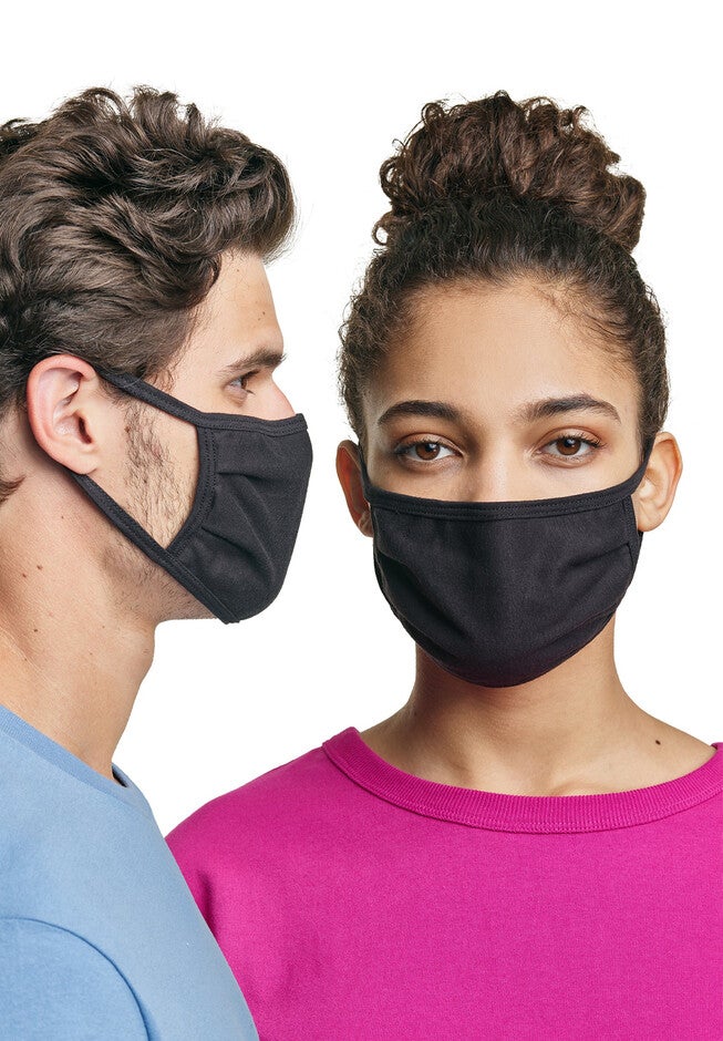 Hanes Wicking Cotton Masks 10-Pack, BLACK, hi-res image number null