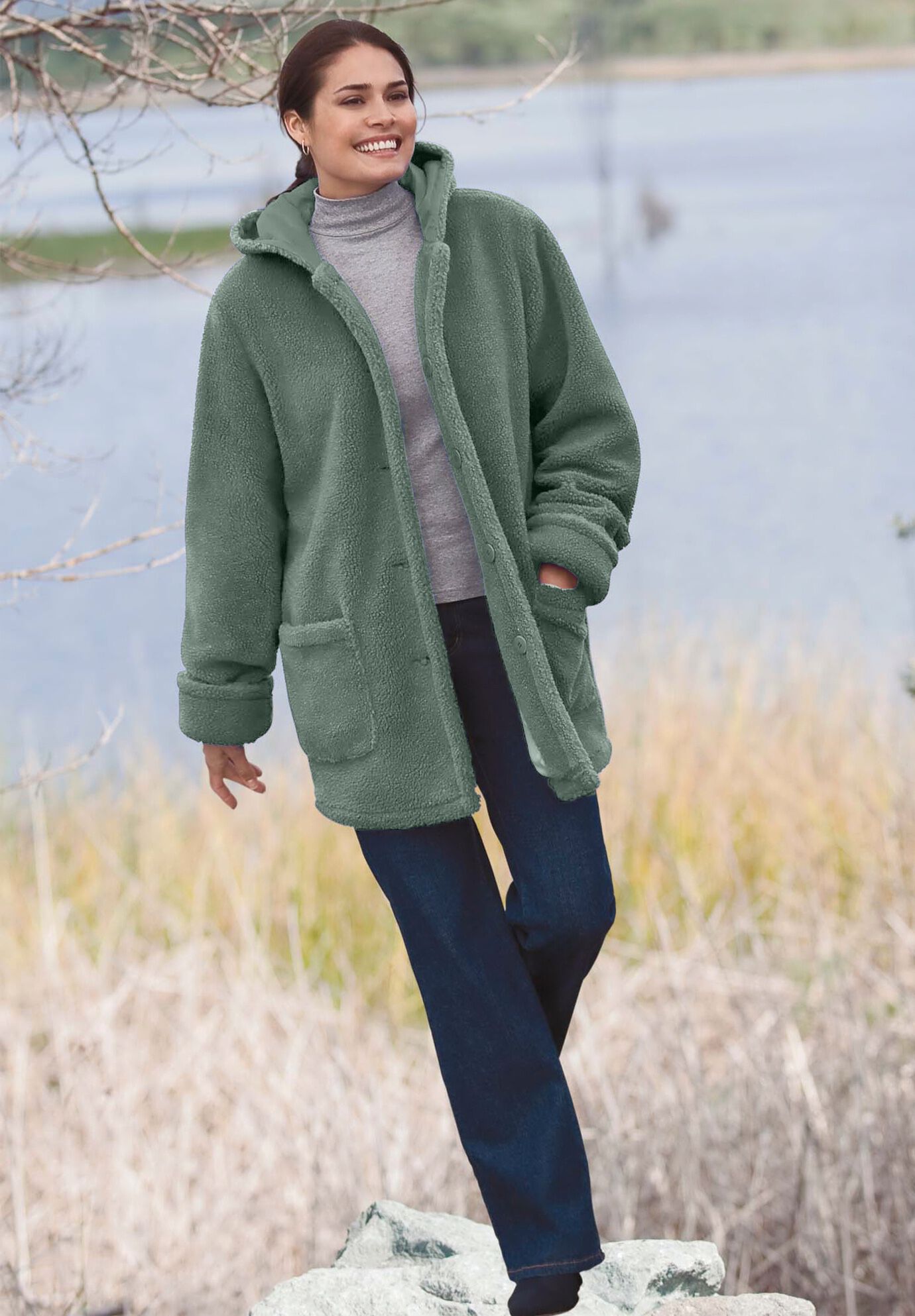 Hooded Berber Fleece Jacket Fullbeauty Outlet