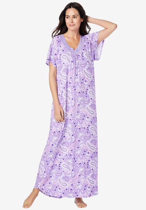 Lace Knit Gown, SOFT IRIS BLOOM, hi-res image number null