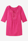 Embroidered Crinkle Tunic, , alternate image number null