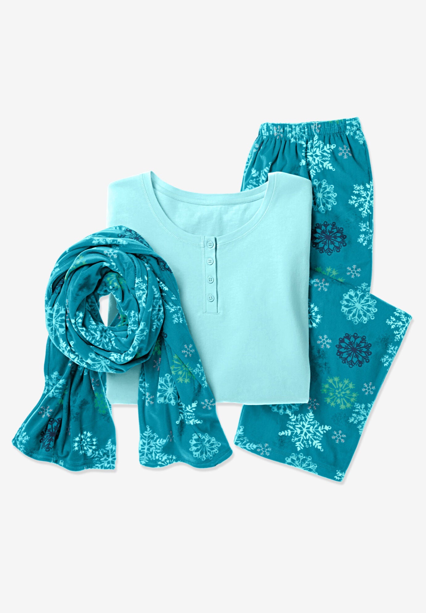 Pajama Set with Coordinating Scarf, , alternate image number 4