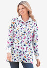 Long-Sleeve Polo Shirt, WHITE GRAPHIC BLOOM, hi-res image number null