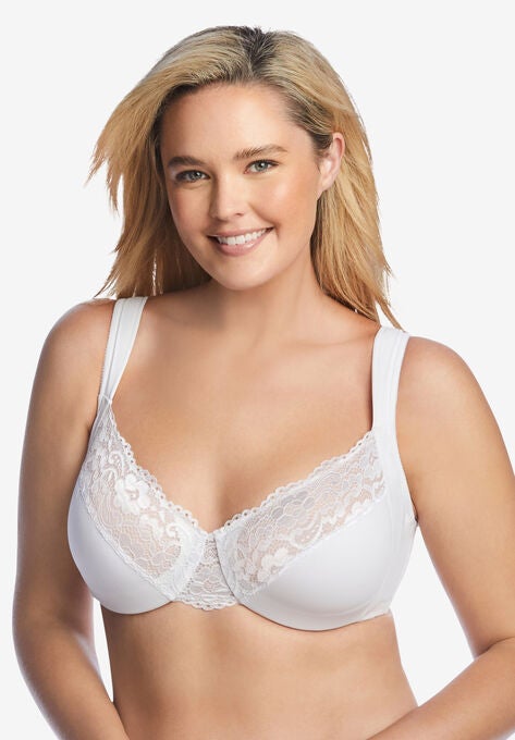 Micro Lace Back Hook Bra, WHITE, hi-res image number null