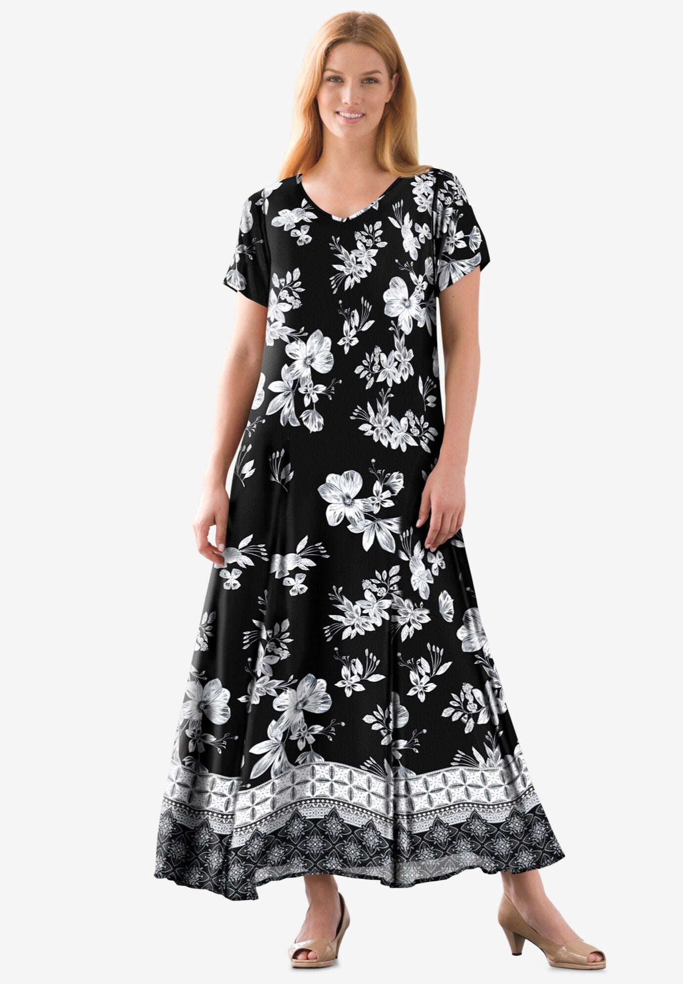 Short Sleeve Crinkle Dress