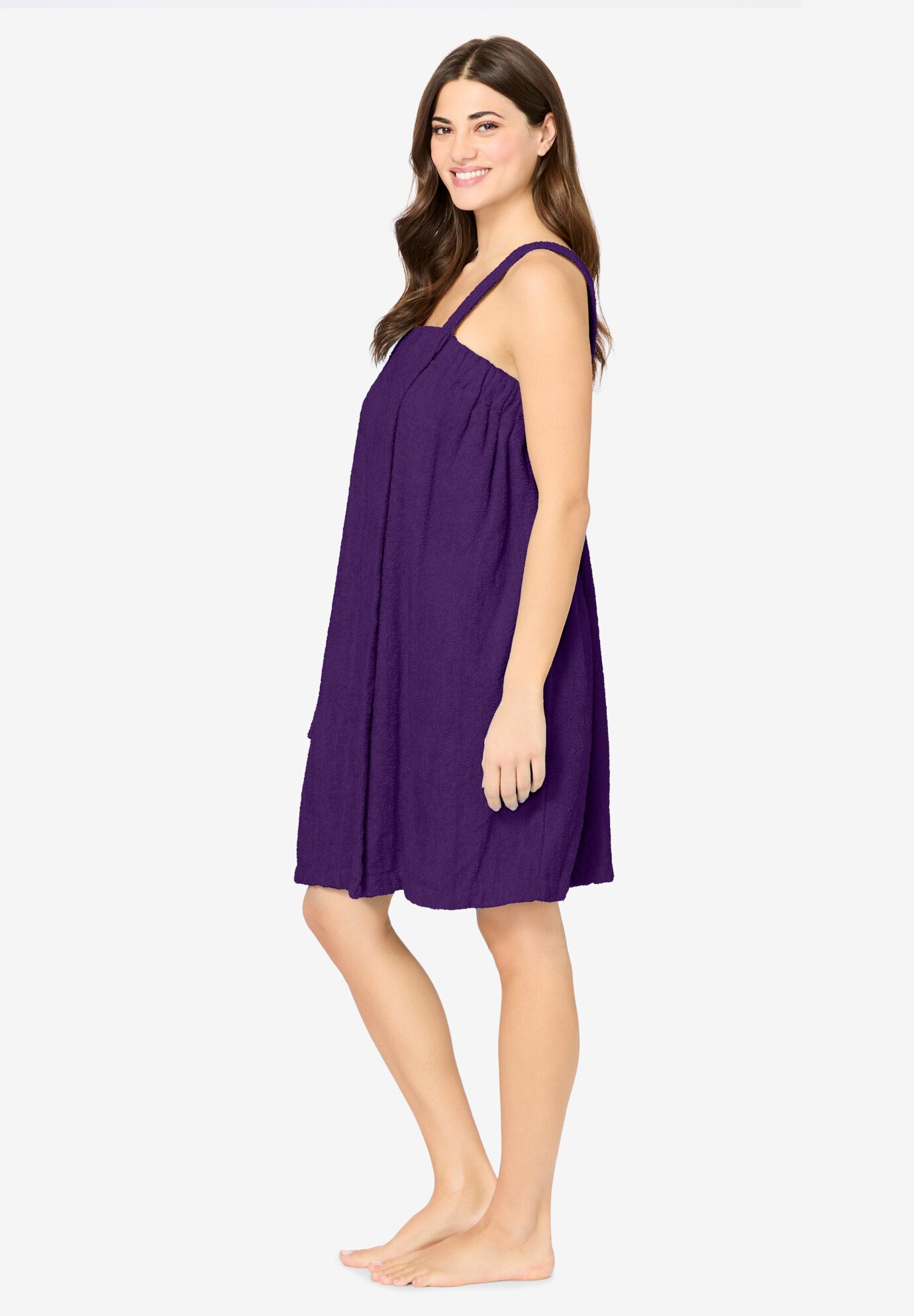 Terry Towel Wrap, RICH VIOLET, alternate image number 2