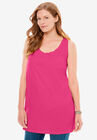 Perfect Sleeveless Shirred U-Neck Tunic, , alternate image number null