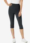 Stretch Cotton Capri Legging, HEATHER CHARCOAL, hi-res image number null