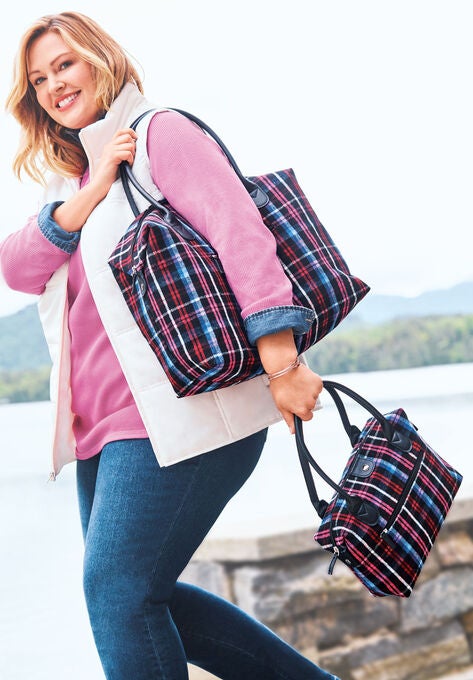 2-Piece Plaid Flannel Tote Set, , alternate image number null
