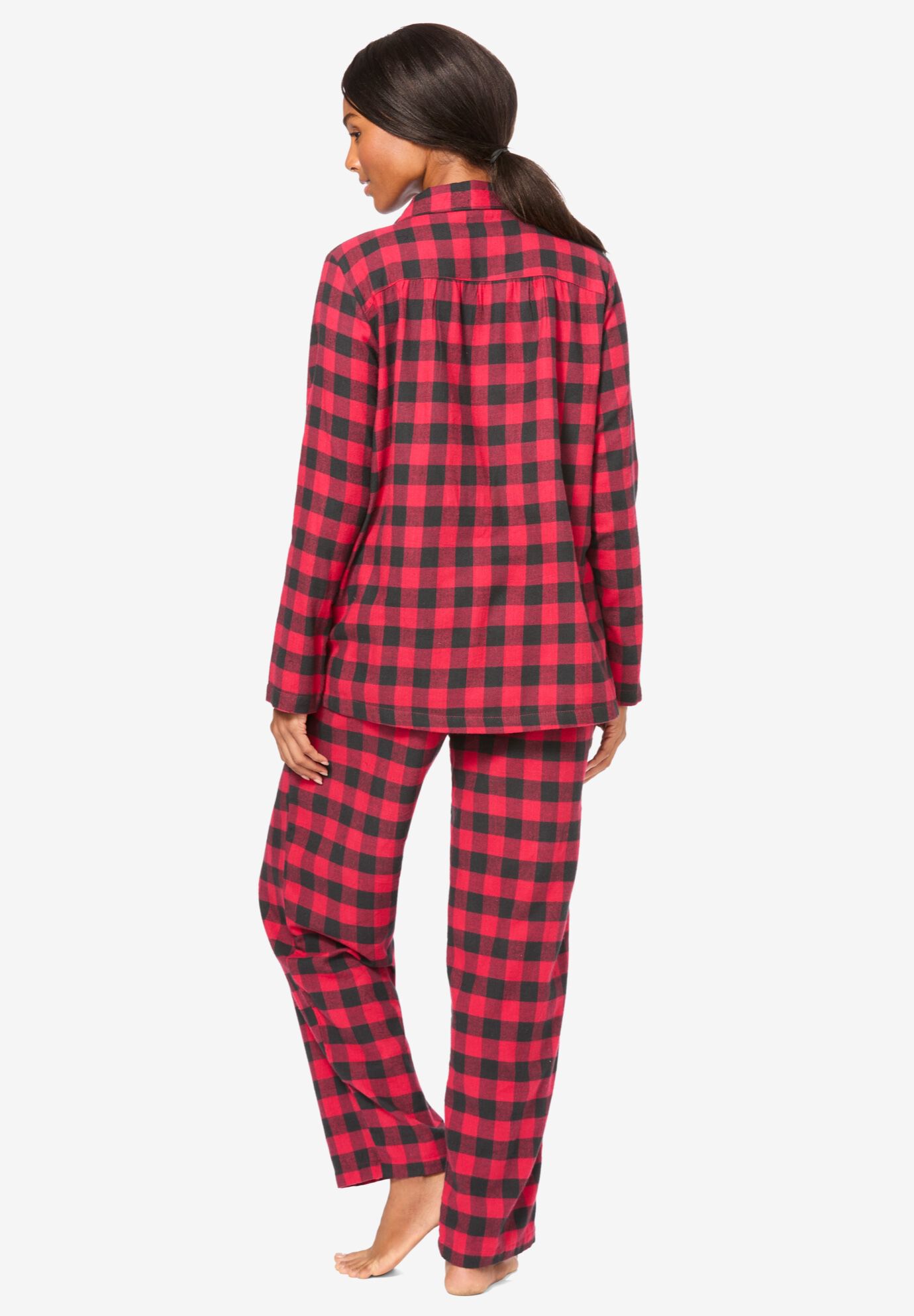 Classic Flannel Pajama Set, SOFT IRIS PLAID, on-hover image number 1