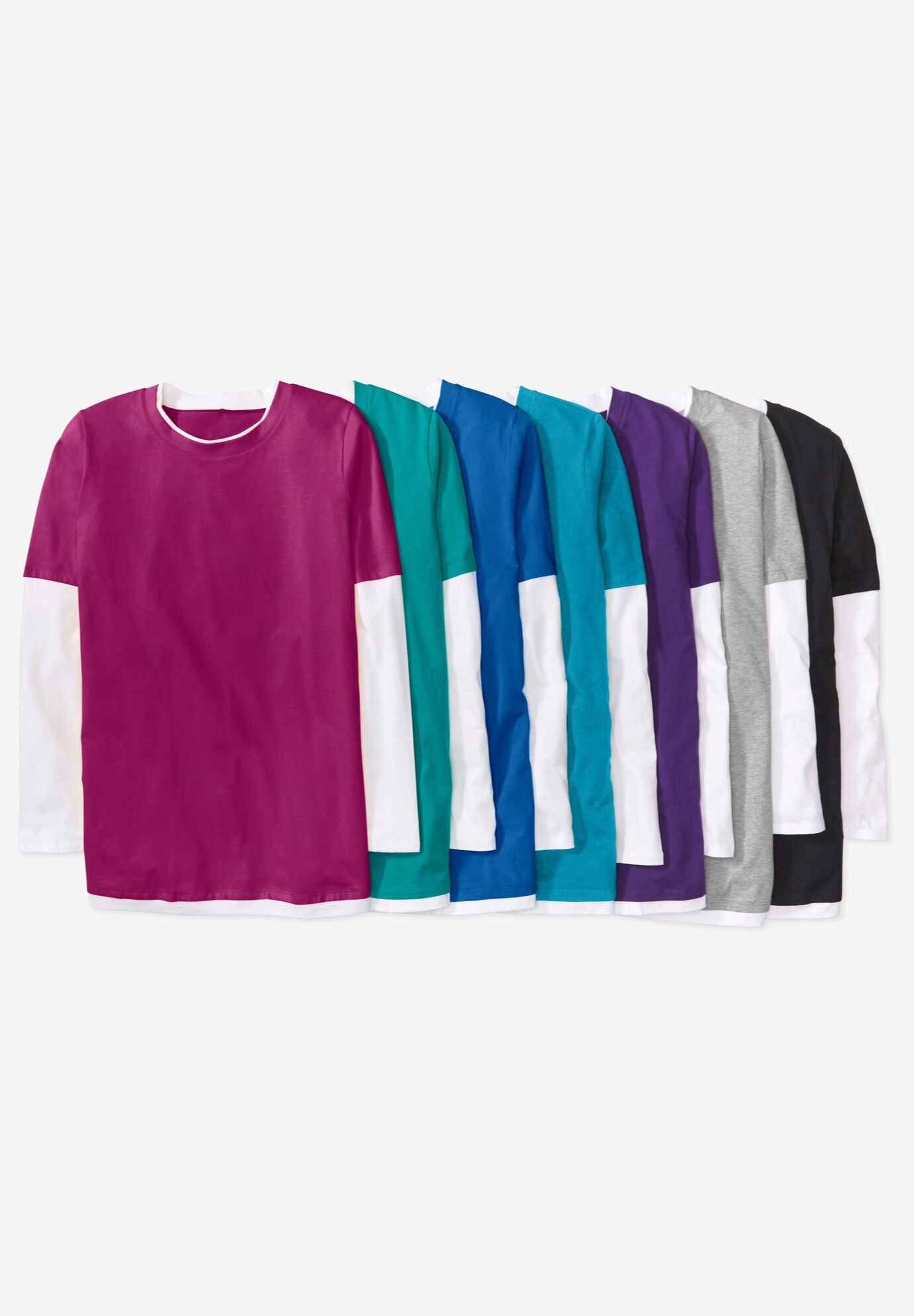 Layered-Look Crewneck Tee, , alternate image number 2