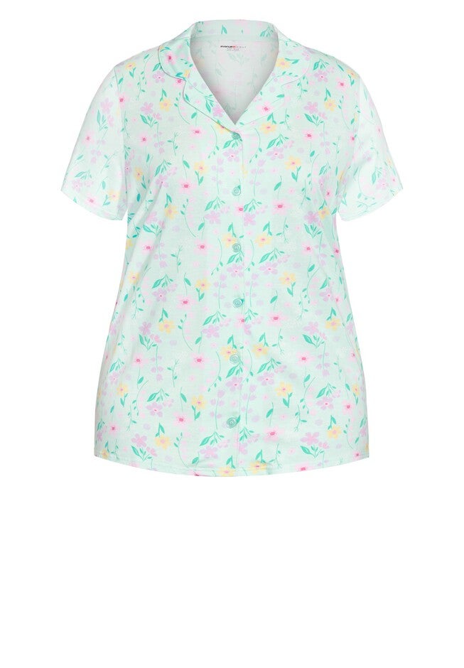 Button Up Sleep Top, FLORAL, alternate image number null