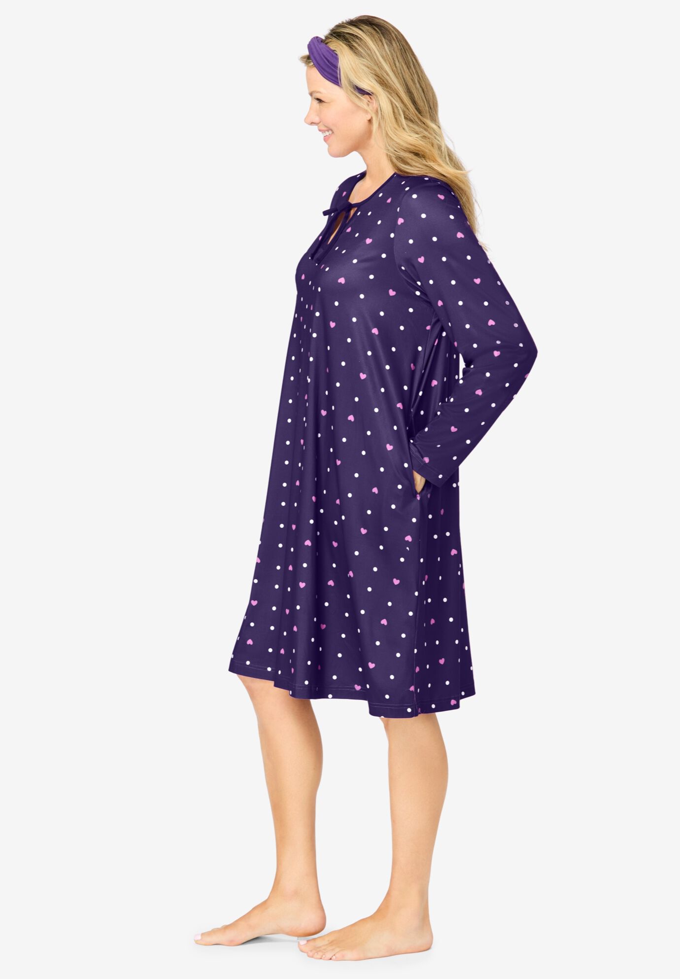 Dreams & Co.&reg; Keyhole Gown & Headband, DARK GRAPE HEART, alternate image number 2