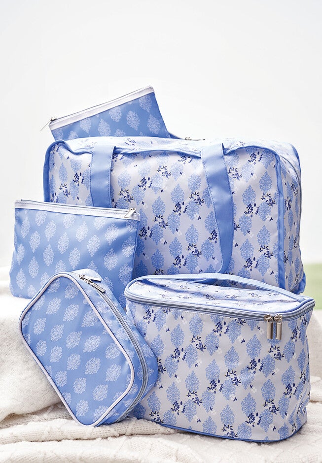 5-Piece Accessory Bag Set, BLUEBERRY CREAM FLORAL PRINT, hi-res image number 0
