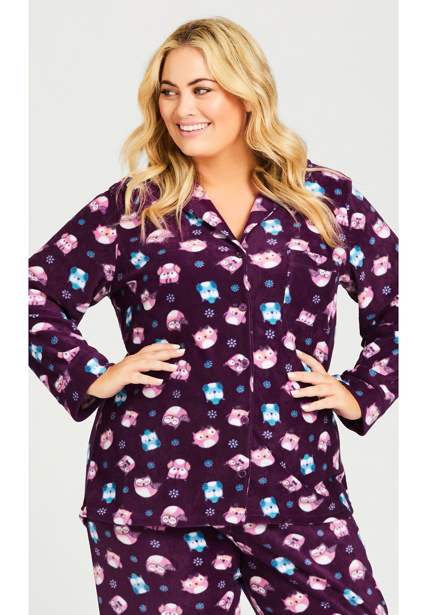 Button Owl Sleep Top, OWL PRINT, hi-res image number 0