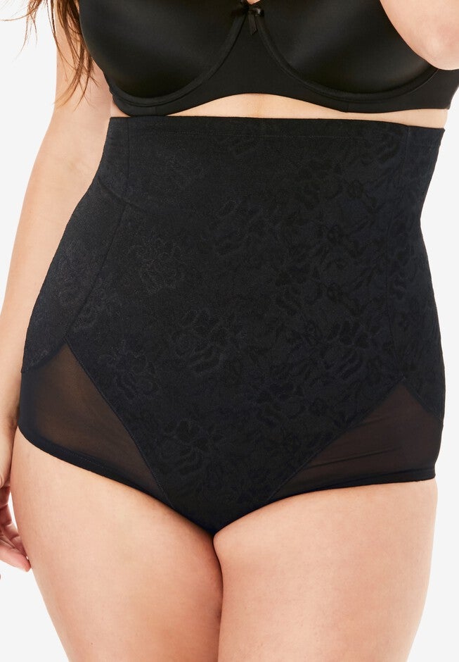 Smooth Lace Brief , BLACK, hi-res image number 0