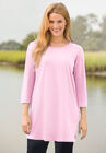 Perfect Printed Three-Quarter-Sleeve Scoop-Neck Tunic, , alternate image number null