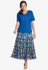 Embroidered V-Neck Tee, , alternate image number null