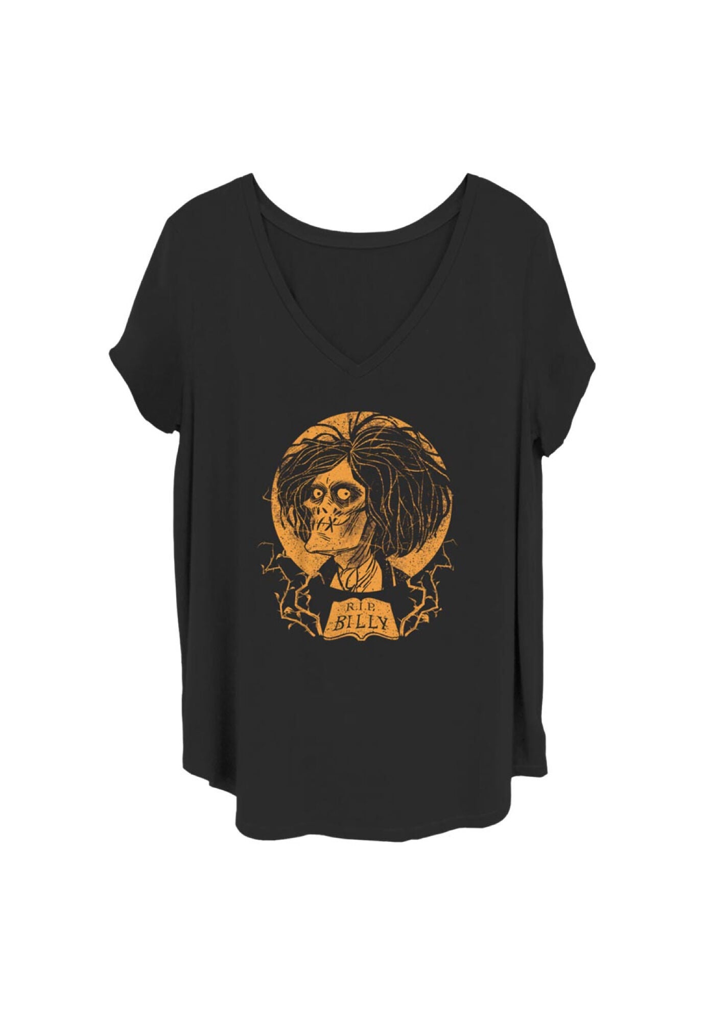 Rip Billy V-Neck T-Shirt, BLACK, hi-res image number 0