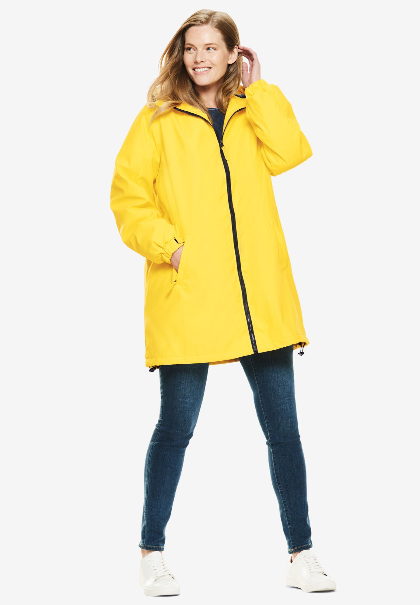 Yellow slicker on sale raincoat with toggles
