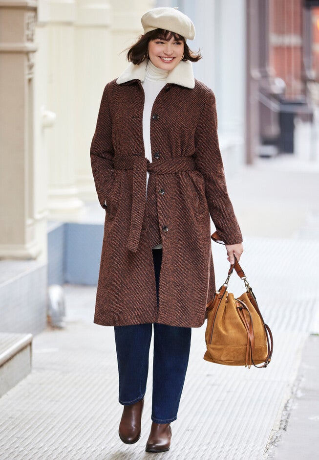 Wool Coat, CHOCOLATE SOFT CAMEL, hi-res image number 0