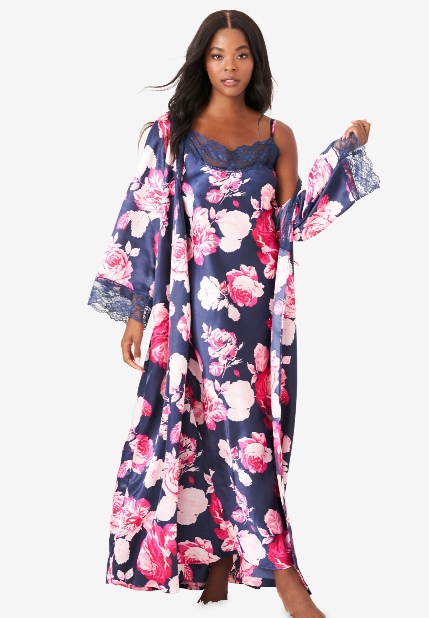 Peignoir satin hot sale long