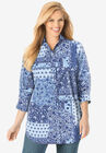 Perfect Printed Three-Quarter Sleeve Shirt, FRENCH BLUE PATCHED PAISLEY, hi-res image number 0