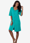 Short French Terry Zip-Front Robe, , hi-res image number null