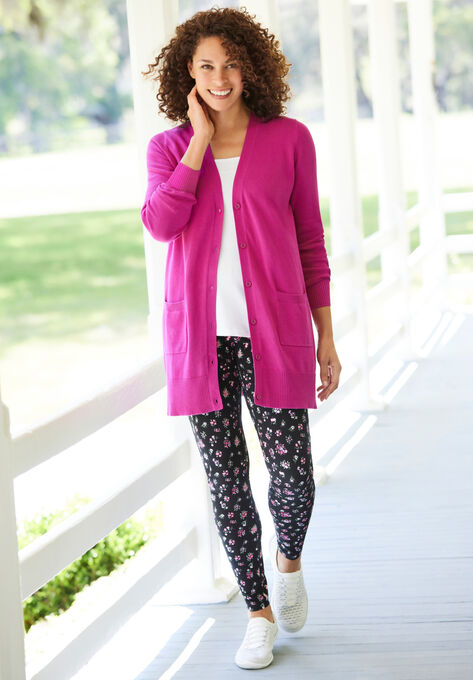 Longer-Length Cotton Cardigan, , on-hover image number null