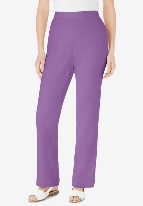 Straight Leg Linen Pant, PRETTY VIOLET, hi-res image number null