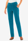 Corduroy Straight Leg Stretch Pant, DEEP TEAL, hi-res image number null