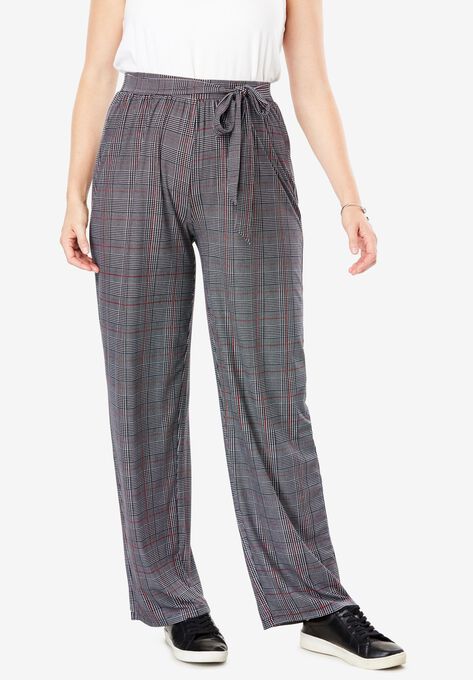 Front Tie Cozy Wide Leg Pant Plus Size Casual Pants Fullbeauty
