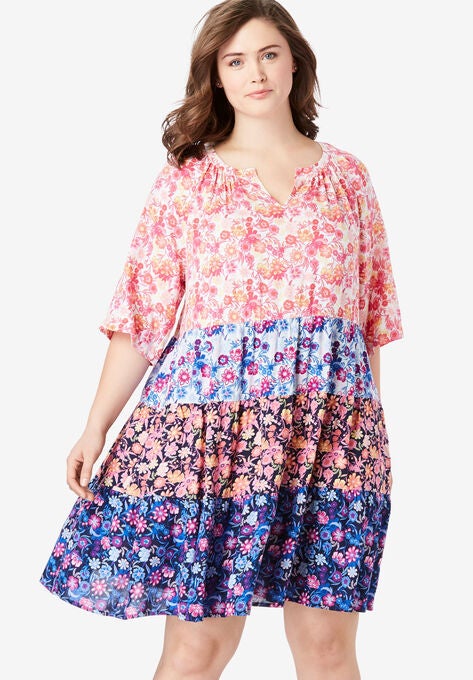 Tiered Trapeze Dress Plus Size Casual Dresses Fullbeauty